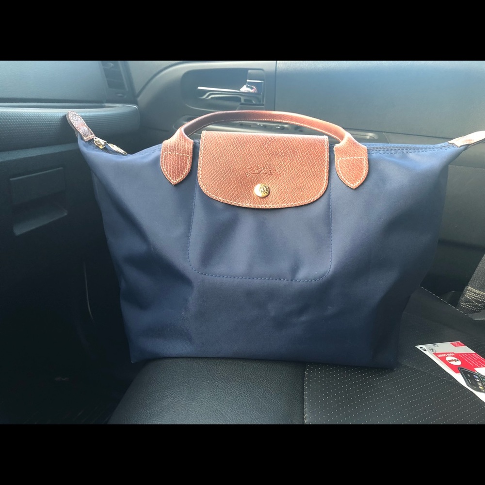 Small Le Pliage Navy Longchamp Tote